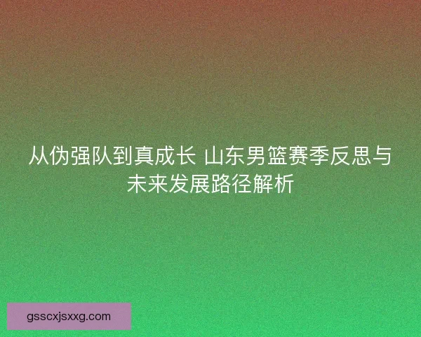 从伪强队到真成长 山东男篮赛季反思与未来发展路径解析